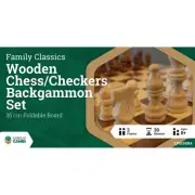 LPG Classics Wooden Folding Chess/Checkers/Backgammon Set 35cm