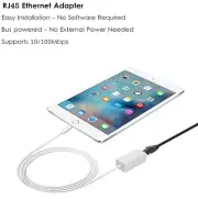 1M Ethernet Adapter Cable to RJ45 LAN Wired Network for iPhone 14 13 12 11 iPad