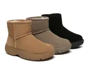 AUSTRALIAN SHEPHERD® UGG Boots Sheepskin Wool Ankle Chunky Mini Classic Salma - Chestnut / AU Ladies 4 / AU Men 2 / EU 35