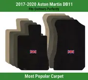 Lloyd Ultimat Front Carpet Mats for '17-20 Aston Martin DB11 w/British Flag Logo (for: Aston Martin)