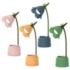Flower Desk Lamp Children Touch Sensor Dimming Bedside Lamp Pen Holder