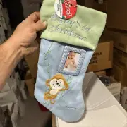 Stocking Christmas Toys 'R Us Baby's First Blue Monkey Picture Insert NWT