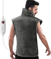RENPHO Electric Heating Pad for Back Pain Relief, Electric Heat Pad for Neck and Shoulders, Fathers Day Gift, Birthday Gifts for Women Men Mum Dad, 94x61cm Large Size Heat Pack, Auto Shut Off, Gray