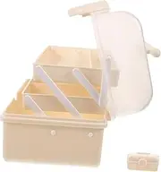 DOITOOL Portable Makeup Organizer Box Plastic Storage Case Handle Multi-Purpose Organizer for Cosmetics Stationery