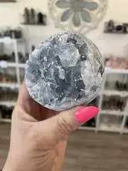 Natural Blue Celestite Crystal Sphere