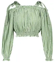 [Alexandra Miro] Alexandra Miro Gingham cotton crop top AU 10 green