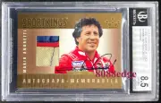 2007 SPORT KINGS RACE-WORN 3CL PATCH AUTO: MARIO ANDRETTI /10 AUTOGRAPH BGS 8.5