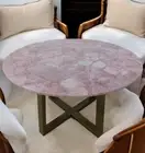 30" Rose Quartz Stone Sofa Coffee Table Handmade Furniture Console Bar Desk Deco