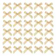 50Pcs Mini Ribbon Bow 1.8 inch Mini Fabric Satin Ribbon Champagne