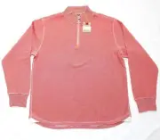 $198 NEW Robert Graham Pullover GUNTHER Striped X-LARGE XL Knit Quarter Zip Red