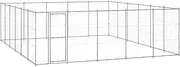 Outdoor Dog Kennel Large, Galvanised Steel, Heavy Duty Run, Cage for Dogs, Kennel with Lockable Latch, House for Dogs