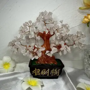 【千奇國際精品】天然水晶 搖錢樹發財粉水晶方型招財樹(聚氣聚財 搖錢樹)