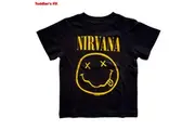 Nirvana - Yellow Smiley Kids 5 Years T-Shirt - Black