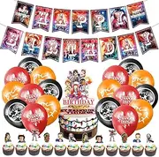 Birthday Party Decorations Pack, include Banner,Cake Topper,Cupcake Toppers, Balloons, for Birthday Party Decoration