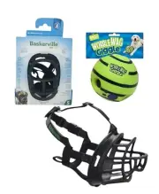 Baskerville Ultra Muzzle for Dogs Size 5 Black Plus Free Wobble Wag Giggle Toy