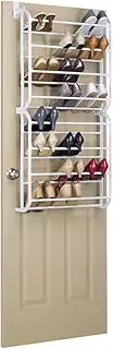 [Whitmor] 24 Pair Over The Door Shoe Rack-White