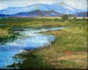 Original Oil Painting, "Water is Life" by Leah Lucas, 8" x 10"