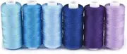 Embroidery Threads Embroidery Threads 6 Colors/Set Yarn Sewing Thread Roll Machine Hand Embroidery 400 Yard Each Spool Polyester Durable for Home Sewing Kit.(Blue Series)