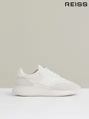 Reiss White Emmett Bonded-Leather Suede Running Trainers (F91357) | $295