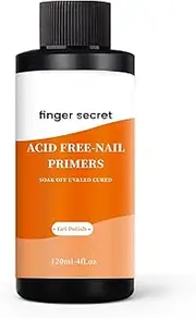 finger secret Acid Free Nail Primer,120ml/4fl.oz Acid Free Primer,Fast Air Dry,Acid Free Nail Primer for Gel Nails,Bonding Primer for Any Acrylic Powder Nail Supplies