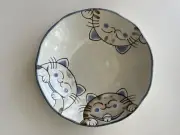 Kafuh Maneki Neko Noodle Rice Ramen Bowl Made In Japan 8”W 2”H