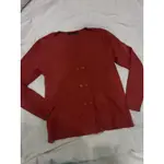 棗紅色雙排扣針織外套
