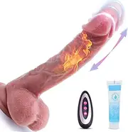 Thrusting Realistic Dildos Female Toys - Feels Like Skin 21.5cm Lifelike Soft Silicone with Strong Suction Cup G Spot Vagina Dildo Vibrator Stimulator with 7 Powerful Modes,Adult Sex Toys & Games for Women Couples Pleasure