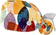 [YTYVAGT] 2-Pc,Gourd-Shaped Working Cap,Fisherman Hat with Buttons and Cotton Sweatband,Cute Leaf Autumn Pattern