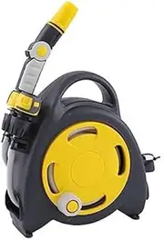 Hose Pipe Holder Small Portable Garden Hose Reel Cart, Household Watering Car Washing Tools, Water Pipe Organizer Hose Holder Set, with 15M/50Ft Hose and 3 Pattern N,Yellow