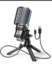 Donner UA-22 USB Condenser Cardioid Microphone Gaming Tripod Stand & Pop Filter