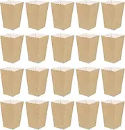HOLIDYOYO 50PCS Cardboard Popcorn Boxes Kraft Paper 5.34x3.54 Inch Popcorn Bag for Candy Cookies and Treats for Weddings Birthdays and Movie Nights