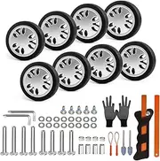 ASUNTOM Luggage Wheels Replacement Set Dia 2in/50mm Thick 0.59in/15mm Suitcase PVC Rubber Inline Wheel with 2 Size Axles Full Set Repair Tool for Spinner Suitcase Trolley Bag Drawbar Travel Box,