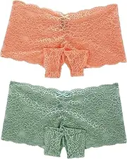 [Barbra Lingerie] Crotchless Panties Sexy Open Crotch Small to Plus Size Lace Boyshort Lingerie 2PC