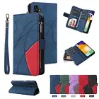 For Samsung Galaxy A13 A21s A52 S10 Lite Heavy Zipper Wallet Case Wristlet Strap