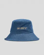[Rusty] Rusty Women's Miss Me Denim Bucket Hat in Deep Sea Blue Size Small/Medium S/M Deep Sea Blue