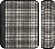 Gray-Brown Check 2 Pack Seatbelt Shoulder Strap pad, Stop seat Belt Cutting into Neck, car Belt Cover for SUV Auto Backpack 10x7.7 in funda para cinturón de carro