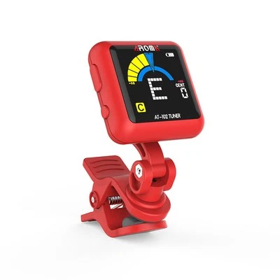 Aroma AT102RD Rechargeable Clip-on Chromatic Tuner in Red