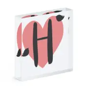 Letter H Heart Alphabet Acrylic Photo Block Frame Valentines Day Love