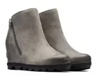 $220 NIB Sorel Joan Of Arctic Wedge II Boots Zip Waterproof Leather Quarry 10.5