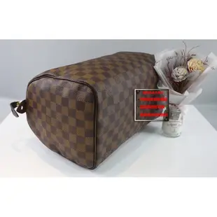 ☆優買二手精品名牌店☆ LV N41531 咖啡 棋盤 格紋 手提包 波士頓包 SPEEDY 30 拉鍊包 超級新