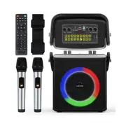 Karaoke Machine for Adults and Kids, Bluetooth Karaoke Speaker with 2 Wireles...
