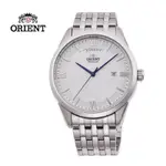 ORIENT 東方錶 WILD CALENDAR 系列 現代簡約機械腕錶 鋼帶款 白色 RA-AX0005S