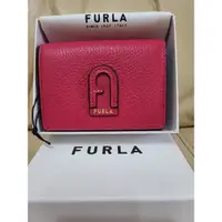 在飛比找蝦皮購物優惠-FURLA桃紅色短夾