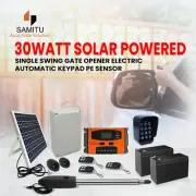 30W Solar Powered Single Swing Gate Opener Electric Automatic Keypad PE Sensor