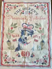 Cath Kidston Queen Elizabeth 60th Anniversary Diamond Jubilee Tea Towel Corgi