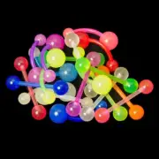 Wholesale 20Pk Glow In The Dark Belly And Tongue Rings 14g Flexible 7 Colors