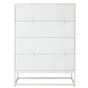 [James Lane] Havasa Tallboy White - 4 Drawer