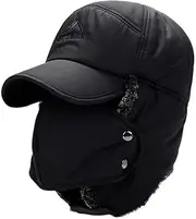 [TopHomer] Winter Bomber Hat with Ear Flap and Removable Mask Windproof Warm Thermal Cotton Cap for Hunter, Trapper