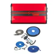 DS18 SXE-4000.4D/RD Class D SXE Series 4-Channel Car Amplifier with Amp Kit