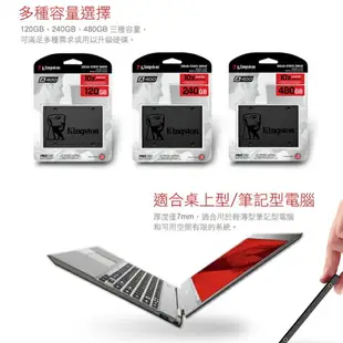 【滿$555折$50】KINGSTON 金士頓 SSDNow A400 120GB 2.5吋 SATA3 固態硬碟 SA400S37 SSD【APP下單最高22%點數回饋】